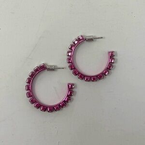 AREA Small Metallic Pink Hoops